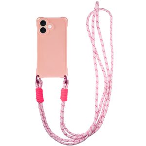 Чохол для iPhone 16 з straps сіліконовий CrossBody рожевий