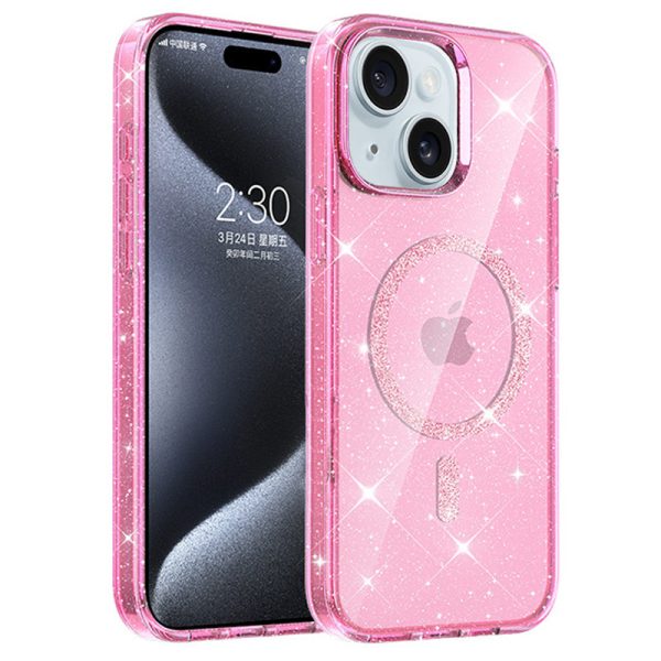Чохол для iPhone 14 сіліконовий Eclipse Sparkle рожевий