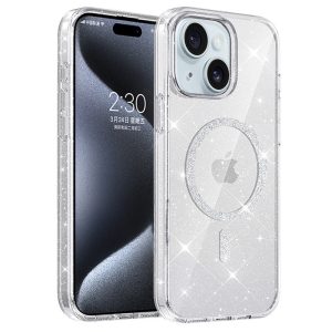 Чохол для iPhone 15 сіліконовий Eclipse Sparkle прозорий