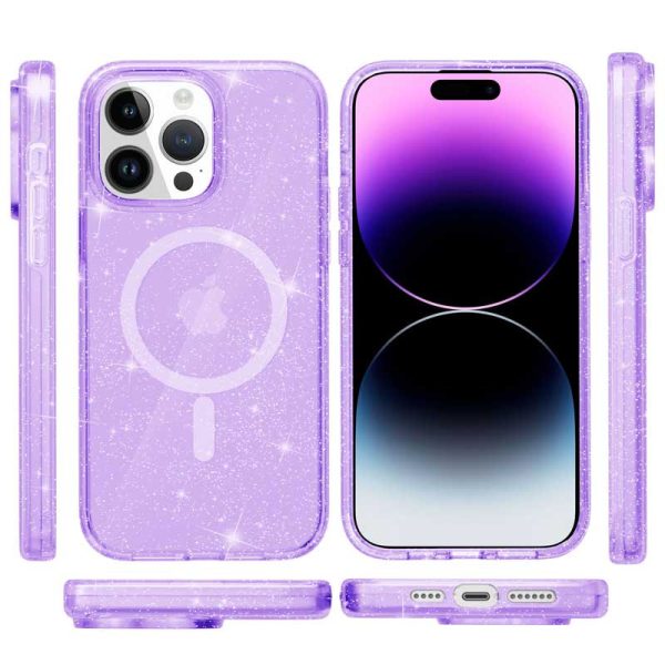 Чохол для iPhone 15 Pro сіліконовий Galaxy Sparkle фіолетовий - Зображення 2