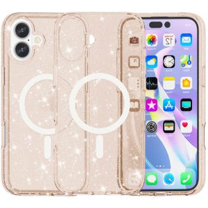 Чохол для iPhone 16 сіліконовий Galaxy Sparkle золотий