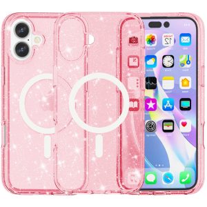 Чохол для iPhone 16 сіліконовий Galaxy Sparkle рожевий
