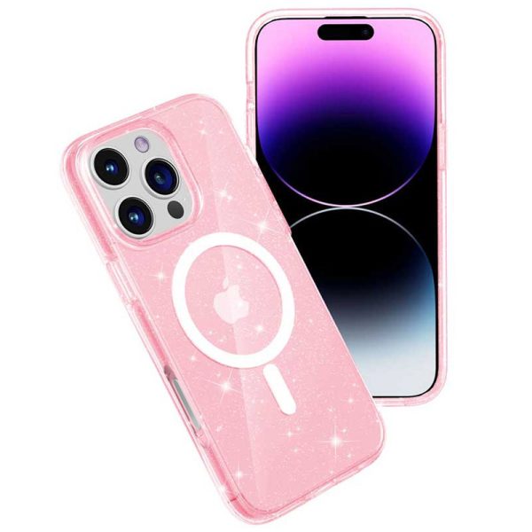 Чохол для iPhone 16 Pro сіліконовий Galaxy Sparkle рожевий - Зображення 3