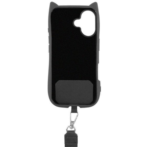 Чохол для iPhone 16 з straps сіліконовий GETMAN Cat чорний - Зображення 3