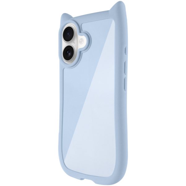 Чохол для iPhone 16 з straps сіліконовий GETMAN Cat блакитний