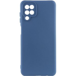 Чохол для Samsung Galaxy A12 сіліконовий GETMAN Liquid Silk Full Camera синій