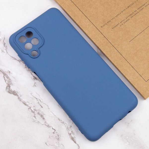 Чохол для Samsung Galaxy A12 сіліконовий GETMAN Liquid Silk Full Camera синій - Зображення 3