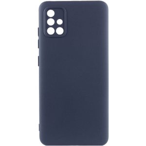 Чохол для Samsung Galaxy A51 сіліконовий GETMAN Liquid Silk Full Camera синій