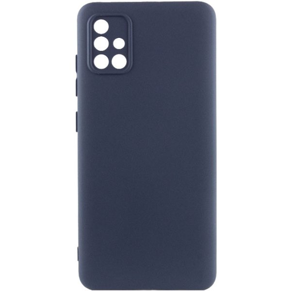 Чохол для Samsung Galaxy A51 сіліконовий GETMAN Liquid Silk Full Camera синій