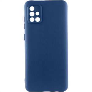 Чохол для Samsung Galaxy A51 сіліконовий GETMAN Liquid Silk Full Camera синій