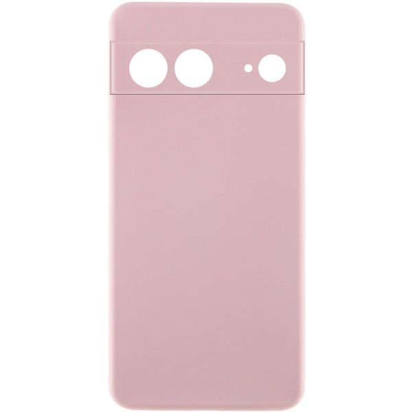 Чохол для Google Pixel 7 сіліконовий GETMAN Liquid Silk Full Camera рожевий