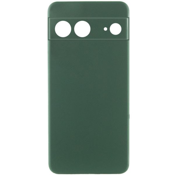 Чохол для Google Pixel 7 сіліконовий GETMAN Liquid Silk Full Camera зелений