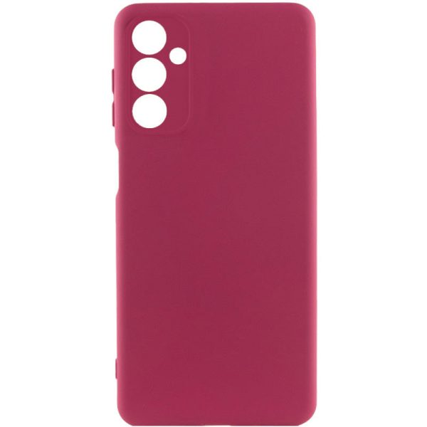 Чохол для Samsung Galaxy A34 5G сіліконовий GETMAN Liquid Silk Full Camera бордовий