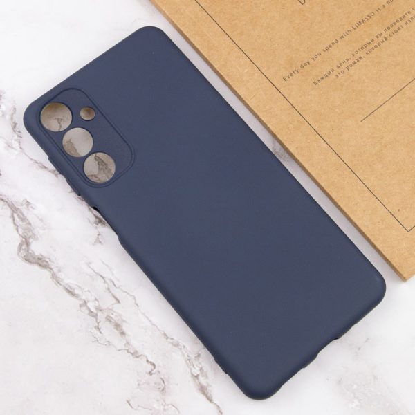 Чохол для Samsung Galaxy A34 5G сіліконовий GETMAN Liquid Silk Full Camera синій - Зображення 4
