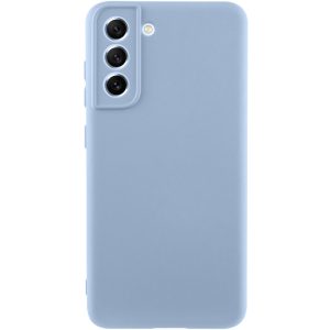 Чохол для Samsung Galaxy S21 сіліконовий GETMAN Liquid Silk Full Camera блакитний