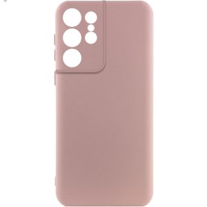Чохол для Samsung Galaxy S22 Ultra сіліконовий GETMAN Liquid Silk Full Camera рожевий