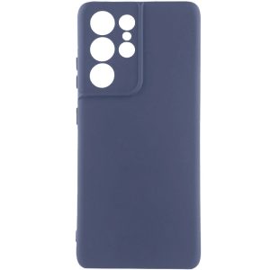Чохол для Samsung Galaxy S22 Ultra сіліконовий GETMAN Liquid Silk Full Camera синій