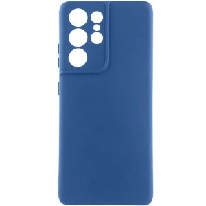 Чохол для Samsung Galaxy S22 Ultra сіліконовий GETMAN Liquid Silk Full Camera синій