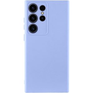 Чохол для Samsung Galaxy S23 Ultra сіліконовий GETMAN Liquid Silk Full Camera бузковий