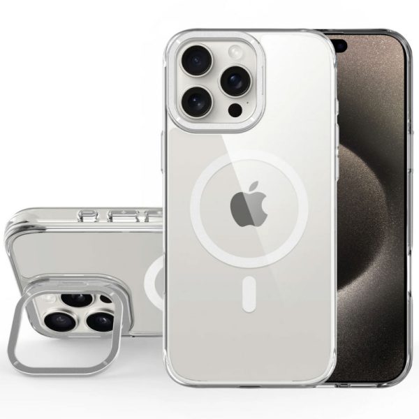 Чохол для iPhone 15 Pro з MagSafe сіліконовий Space Case Apex срібний, прозорий