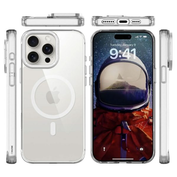 Чохол для iPhone 15 Pro з MagSafe сіліконовий Space Case Apex срібний, прозорий - Зображення 2
