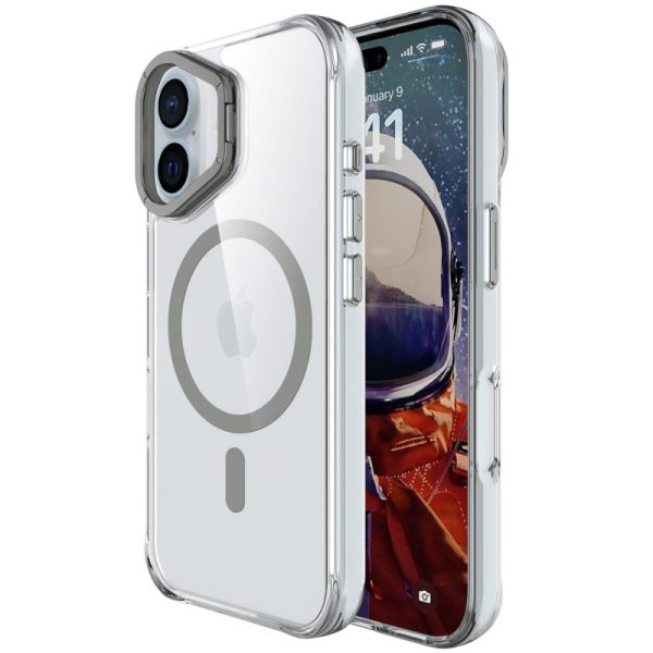 Чохол для iPhone 16 з MagSafe сіліконовий Space Case Apex сірий, прозорий