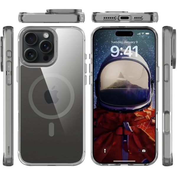 Чохол для iPhone 16 Pro з MagSafe сіліконовий Space Case Apex сірий, прозорий - Зображення 2