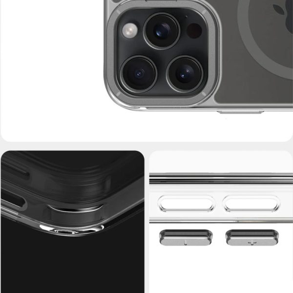 Чохол для iPhone 16 Pro з MagSafe сіліконовий Space Case Apex сірий, прозорий - Зображення 4