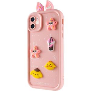 Чохол для iPhone 12 з Ears сіліконовий Toys Case рожевий