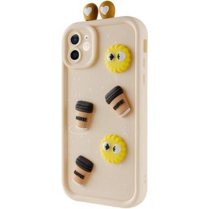 Чохол для iPhone 12 з Ears сіліконовий Toys Case бежевий