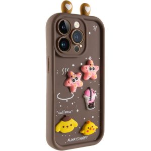 Чохол для iPhone 12 Pro з Ears сіліконовий Toys Case коричневий