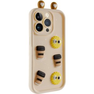 Чохол для iPhone 13 Pro з Ears сіліконовий Toys Case бежевий