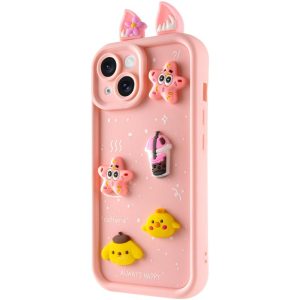 Чохол для iPhone 15 з Ears сіліконовий Toys Case рожевий