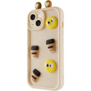 Чохол для iPhone 15 з Ears сіліконовий Toys Case бежевий