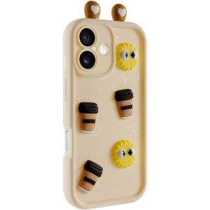 Чохол для iPhone 16 з Ears сіліконовий Toys Case бежевий