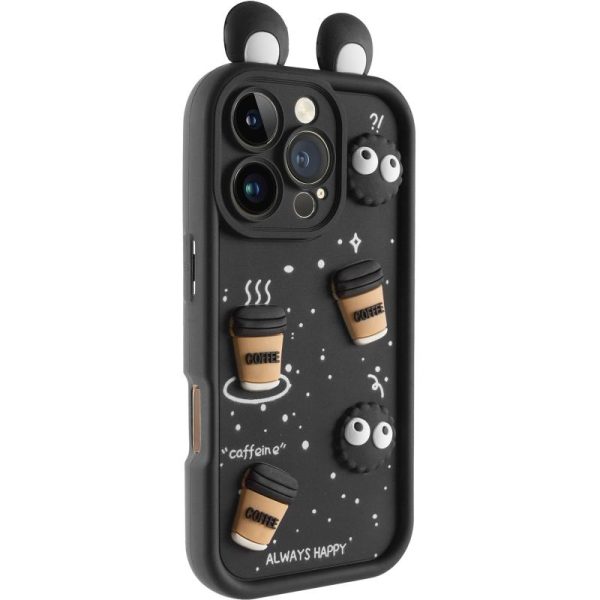 Чохол для iPhone 16 Pro з Ears сіліконовий Toys Case чорний