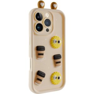 Чохол для iPhone 16 Pro з Ears сіліконовий Toys Case бежевий