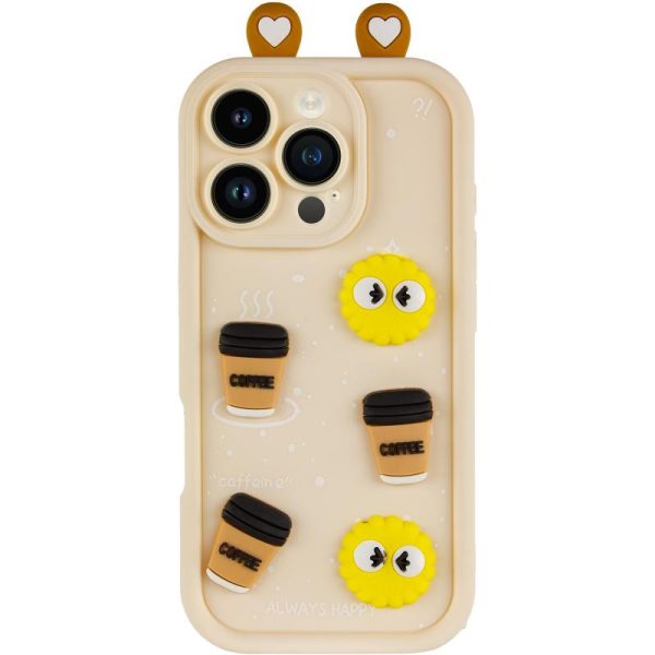 Чохол для iPhone 16 Pro з Ears сіліконовий Toys Case бежевий - Зображення 2
