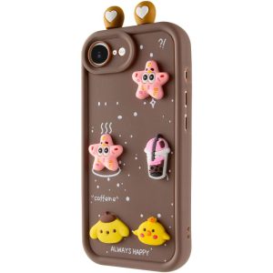 Чохол для iPhone 16e з Ears сіліконовий Toys Case коричневий