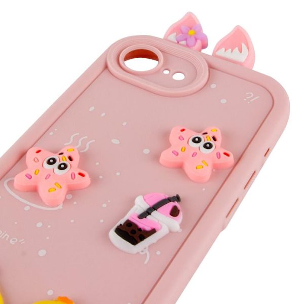 Чохол для iPhone 16e з Ears сіліконовий Toys Case рожевий - Зображення 4