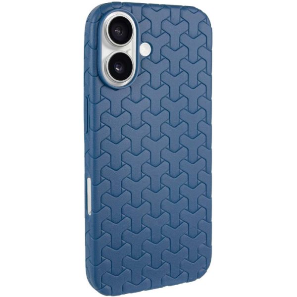 Чохол для iPhone 16 сіліконовий Weaving блакитний