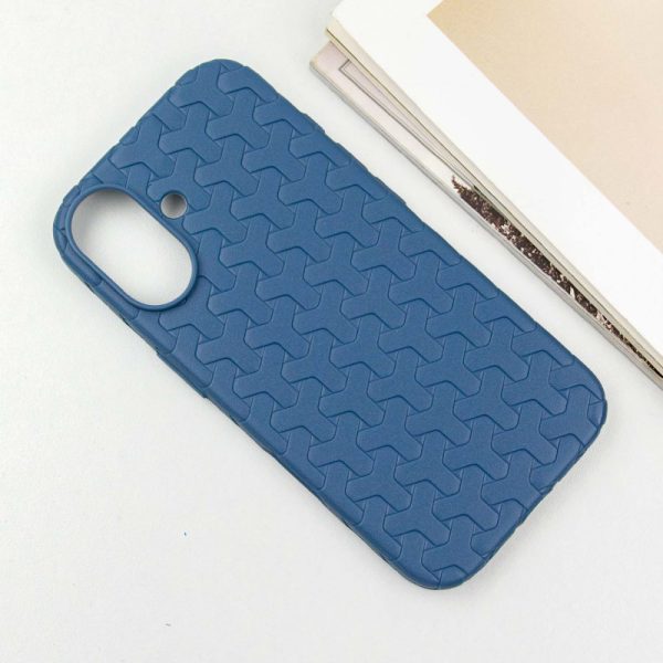 Чохол для iPhone 16 сіліконовий Weaving блакитний - Зображення 2