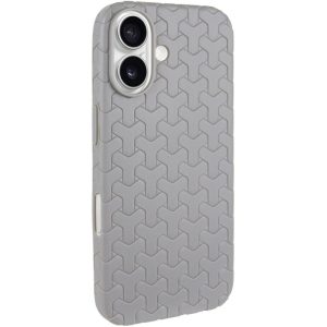Чохол для iPhone 16 сіліконовий Weaving сірий