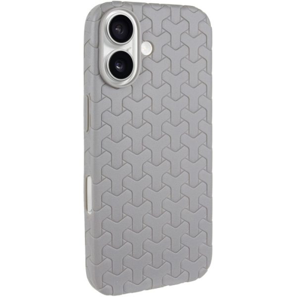 Чохол для iPhone 16 сіліконовий Weaving сірий