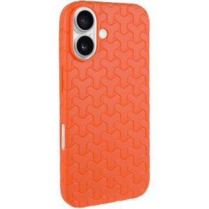 Чохол для iPhone 16 сіліконовий Weaving помаранчевий