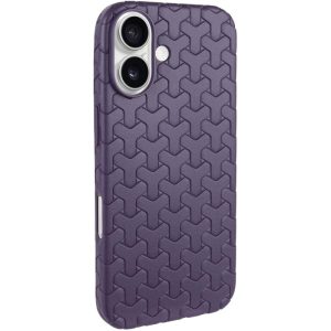 Чохол для iPhone 16 сіліконовий Weaving фіолетовий