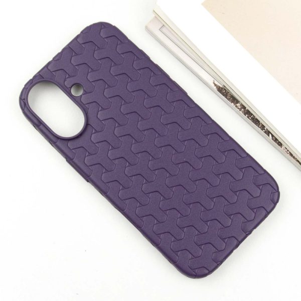 Чохол для iPhone 16 сіліконовий Weaving фіолетовий - Зображення 2