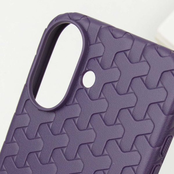 Чохол для iPhone 16 сіліконовий Weaving фіолетовий - Зображення 5