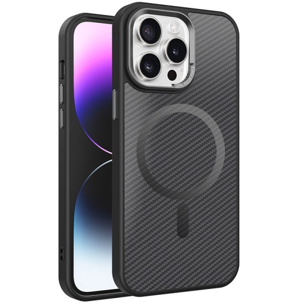 Чохол для iPhone 14 Pro з MagSafe сіліконовий Carbon Mirage чорний