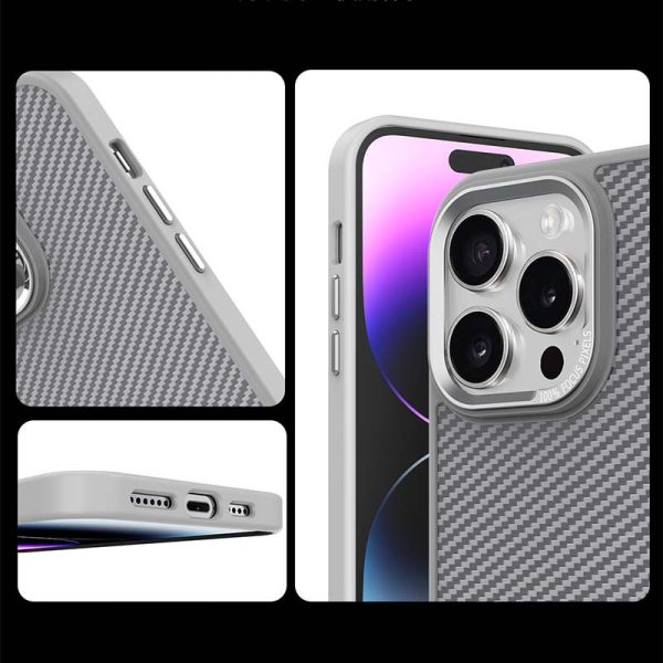 Чохол для iPhone 14 Pro з MagSafe сіліконовий Carbon Mirage сірий - Зображення 4